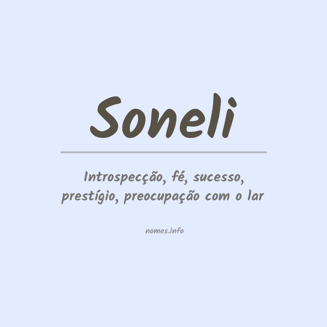 Significado do nome Soneli