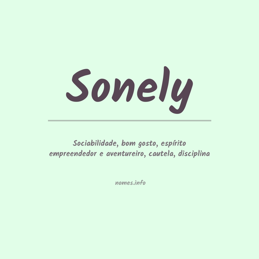 Significado do nome Sonely