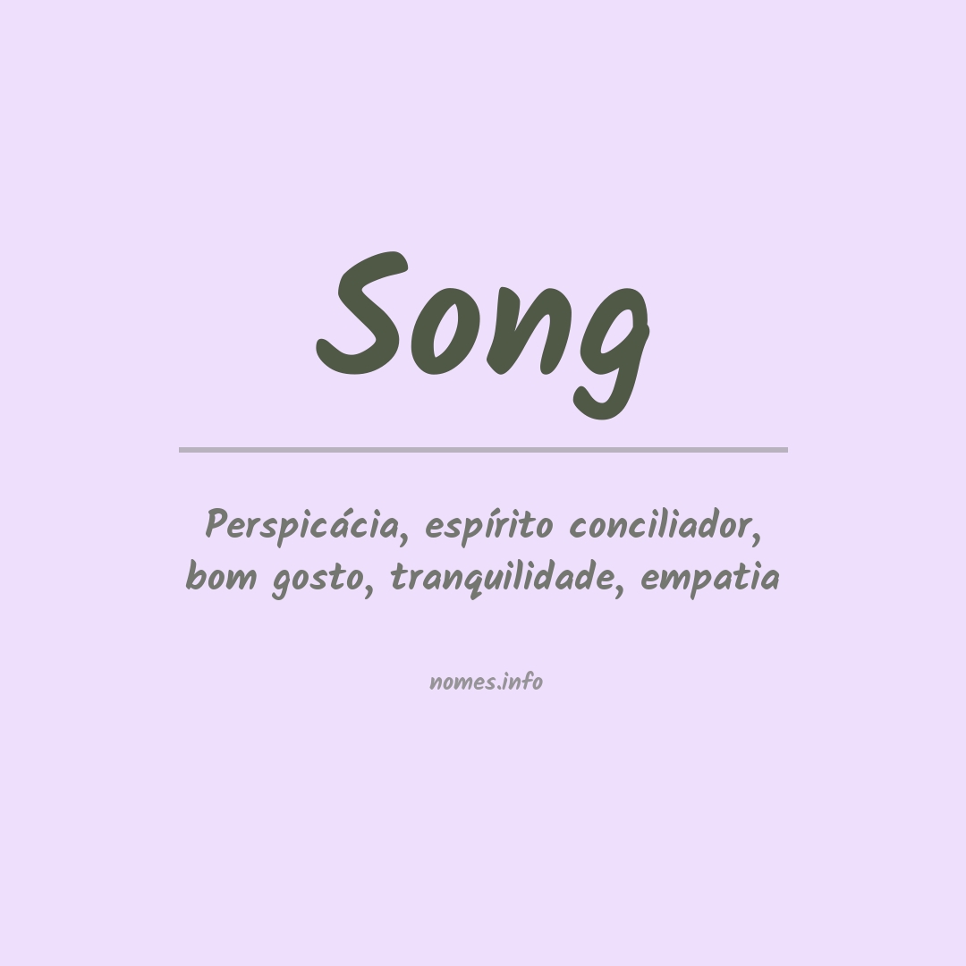 Significado do nome Song