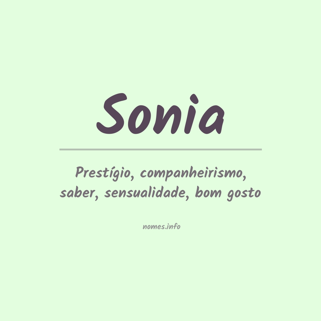 Significado do nome Sonia
