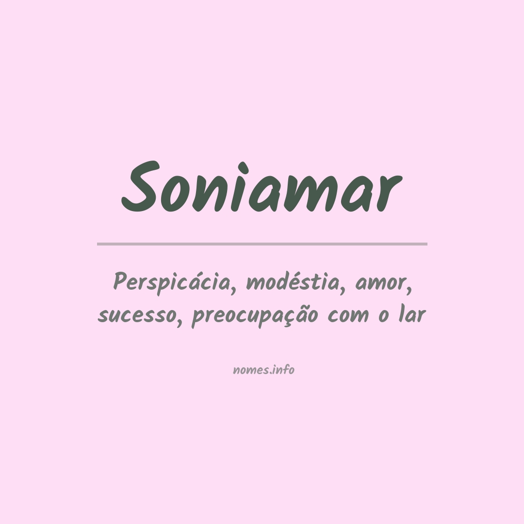Significado do nome Soniamar
