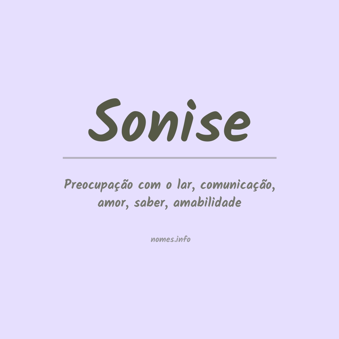 Significado do nome Sonise