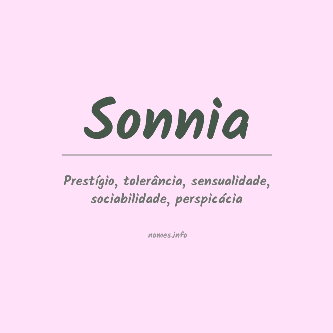 Significado do nome Sonnia