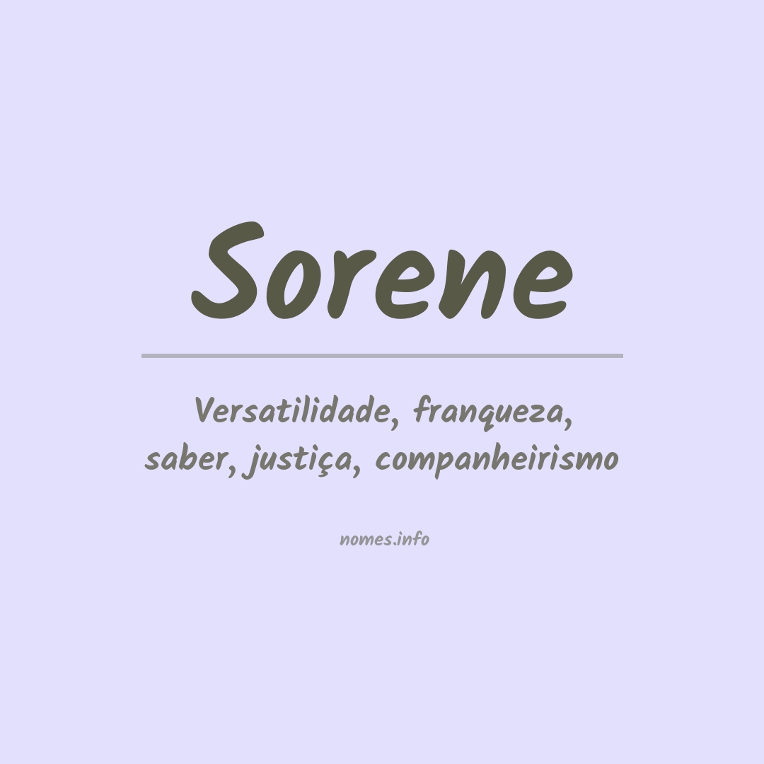 Significado do nome Sorene