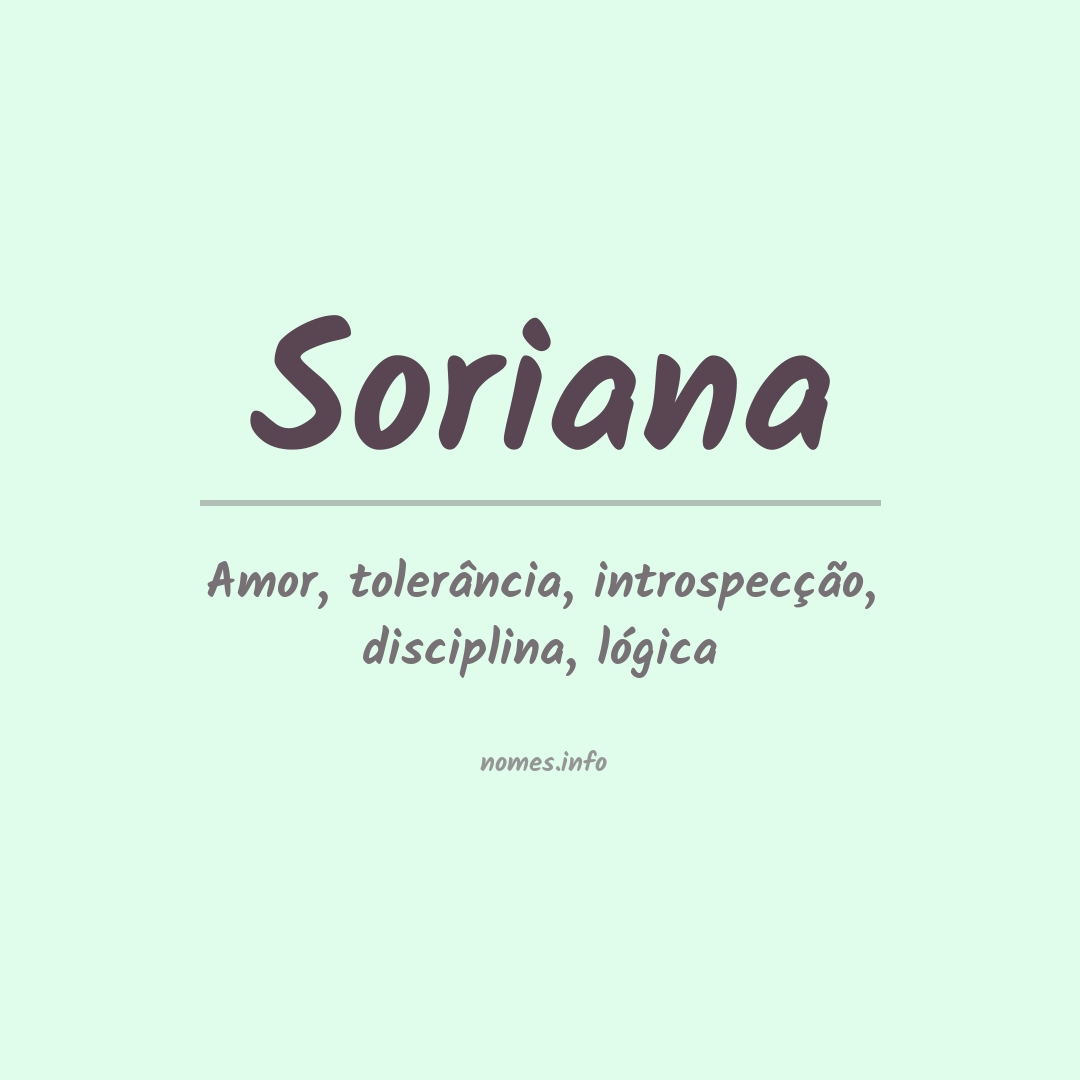 Significado do nome Soriana