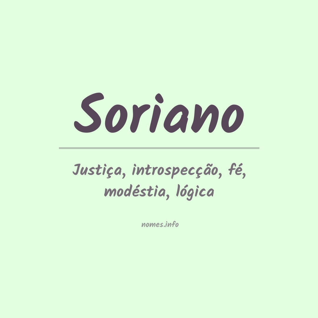 Significado do nome Soriano