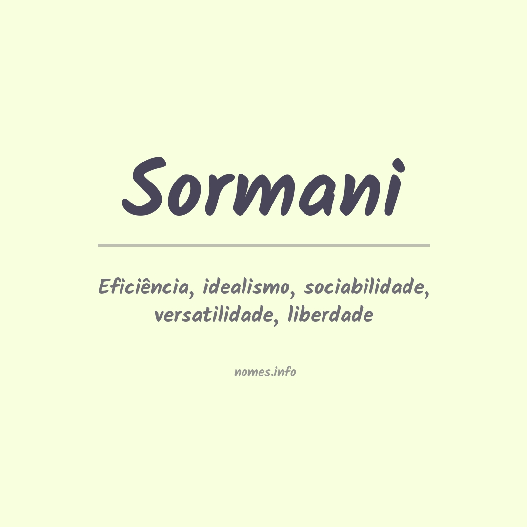 Significado do nome Sormani