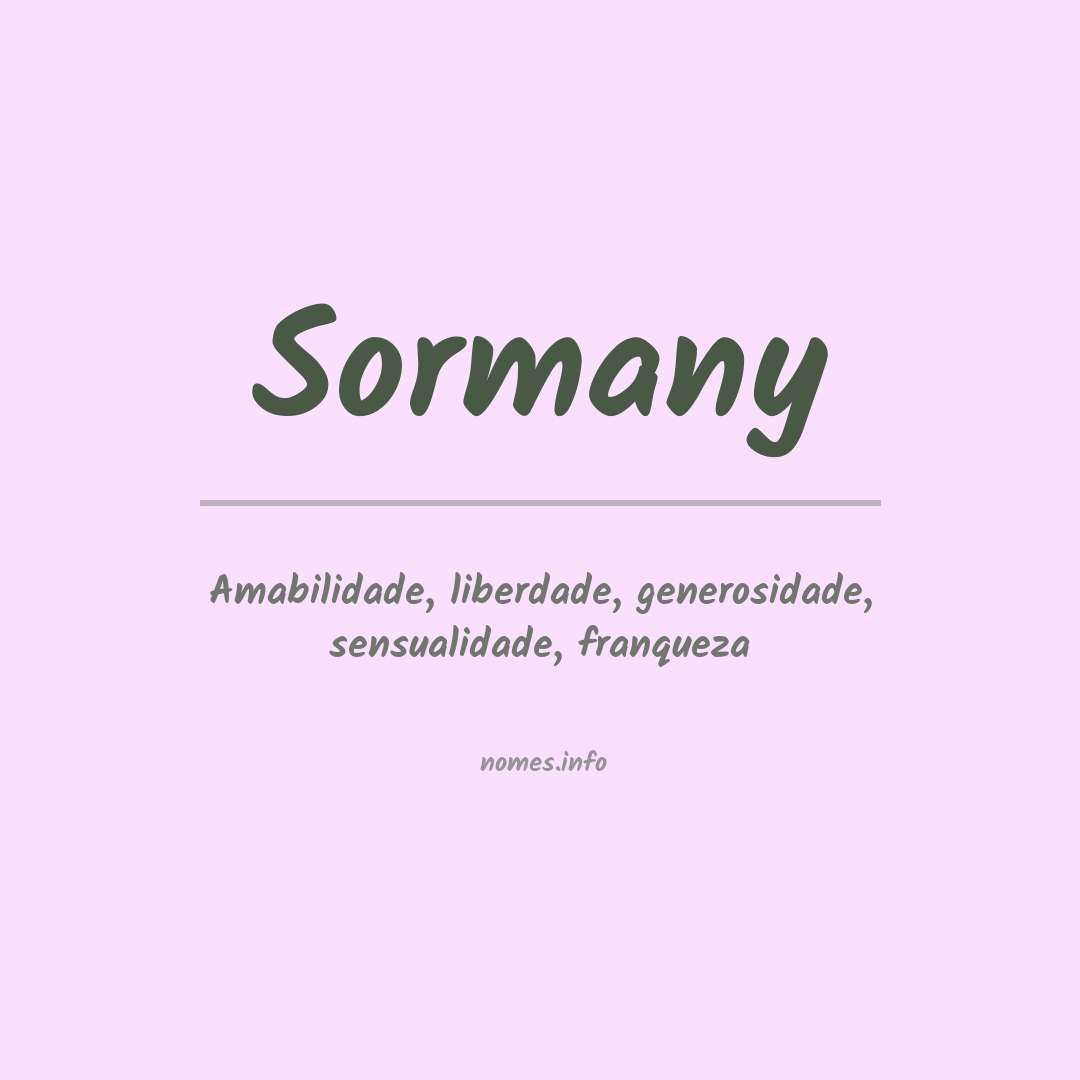 Significado do nome Sormany