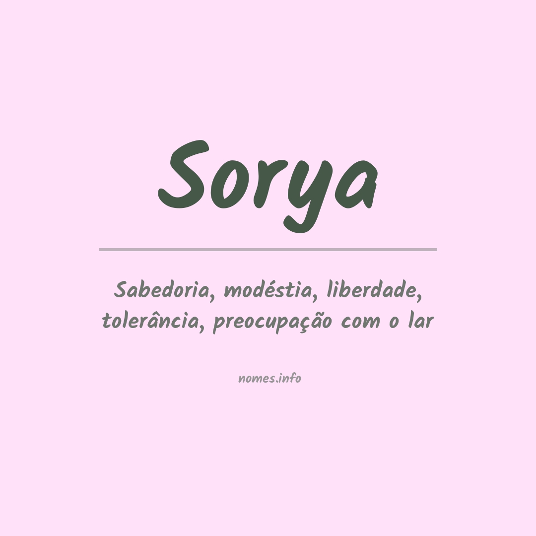 Significado do nome Sorya