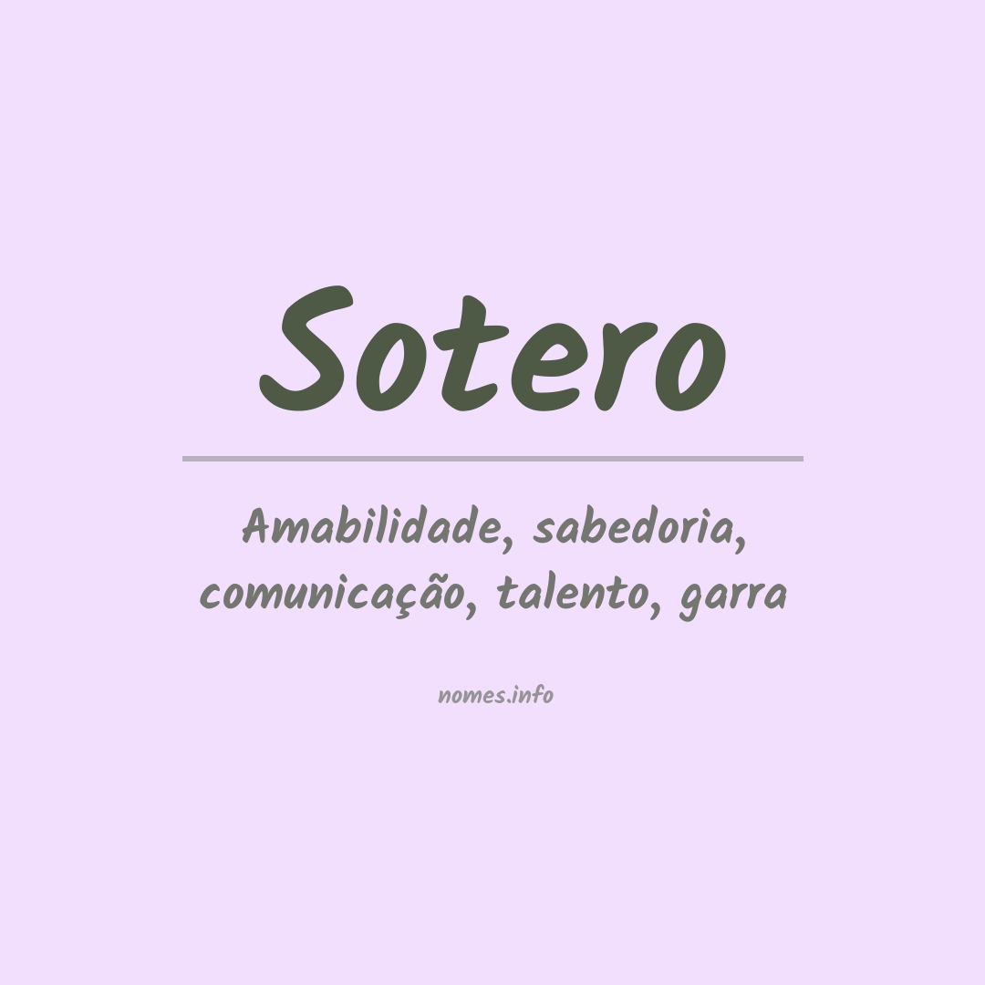 Significado do nome Sotero