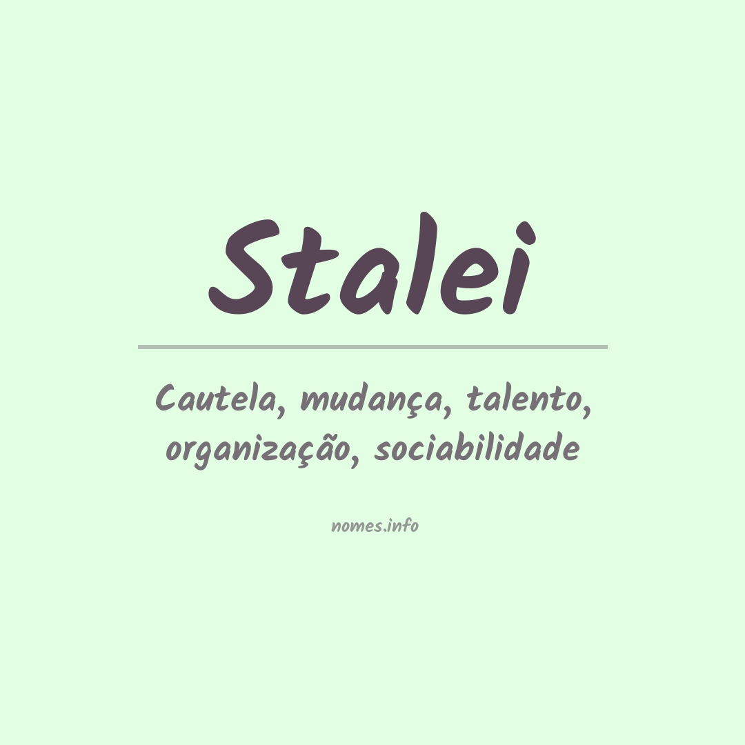 Significado do nome Stalei