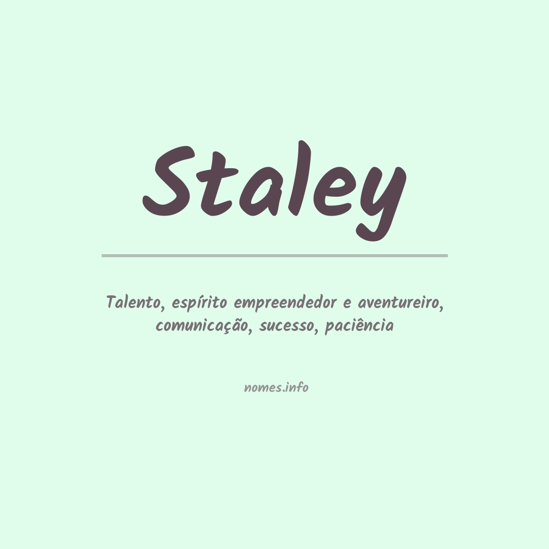 Significado do nome Staley