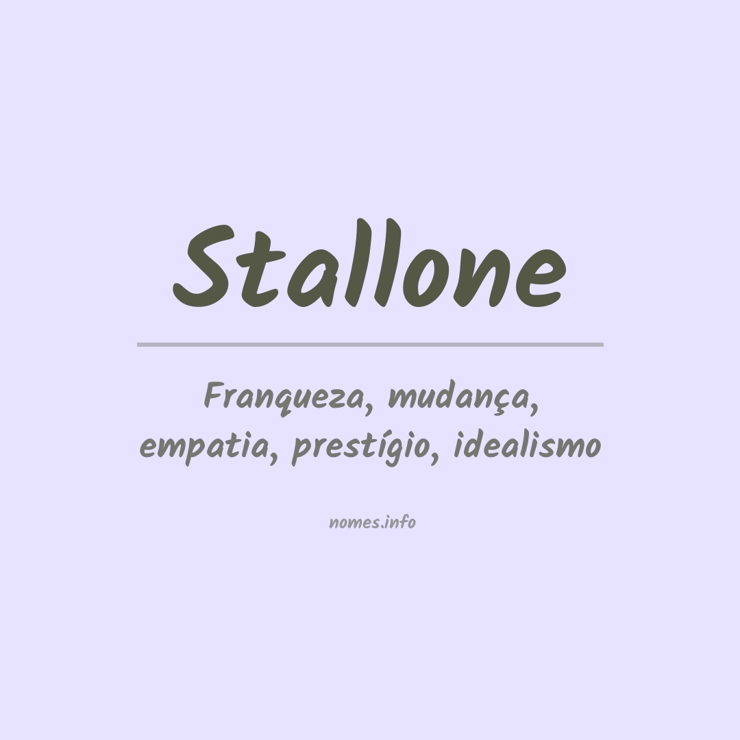 Significado do nome Stallone