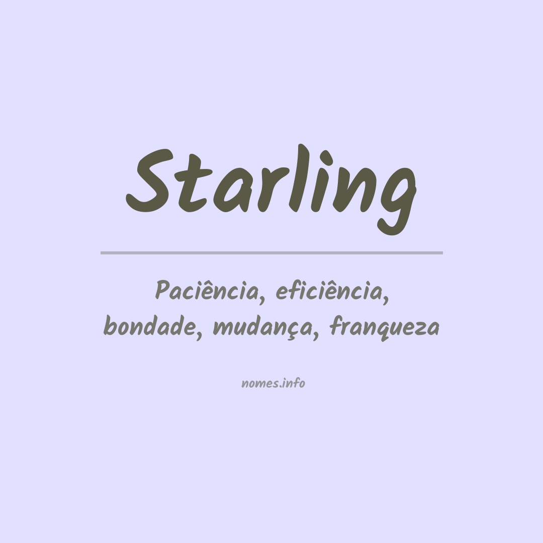 Significado do nome Starling