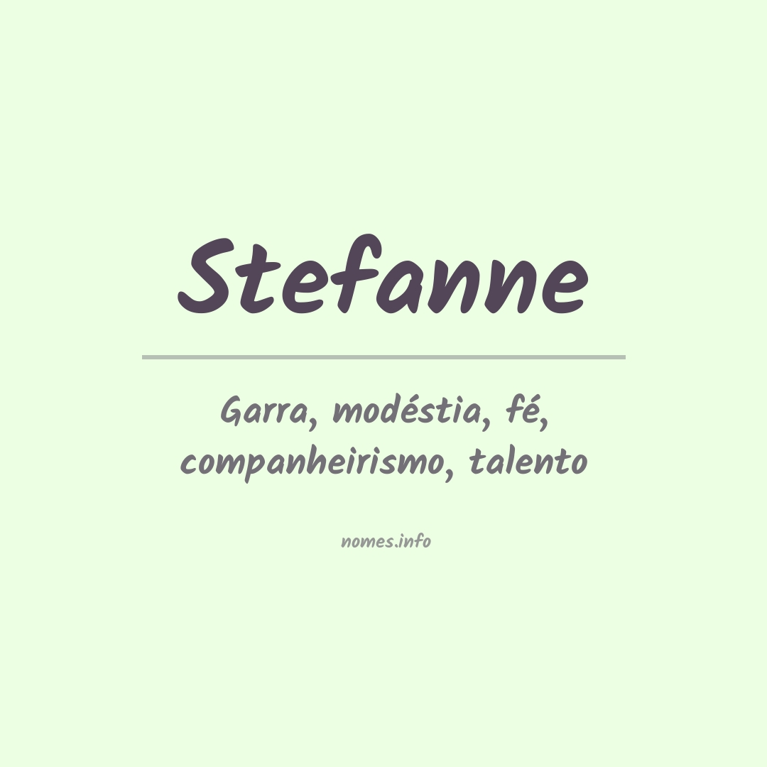 Significado do nome Stefanne