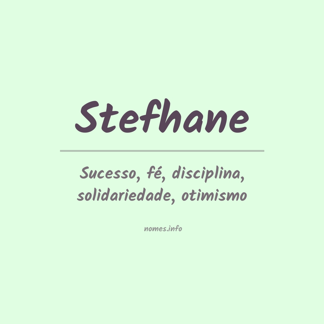 Significado do nome Stefhane