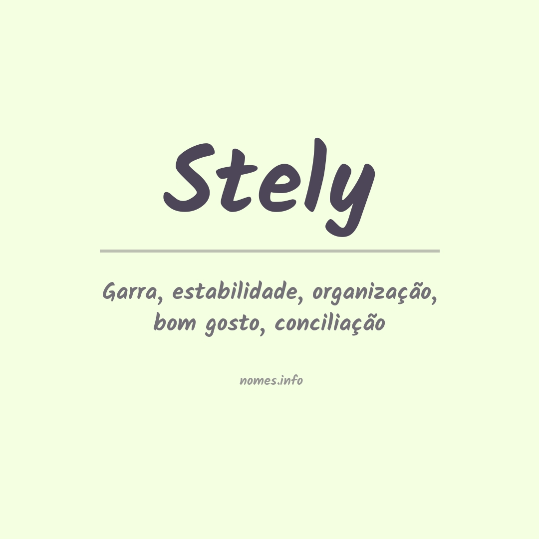 Significado do nome Stely