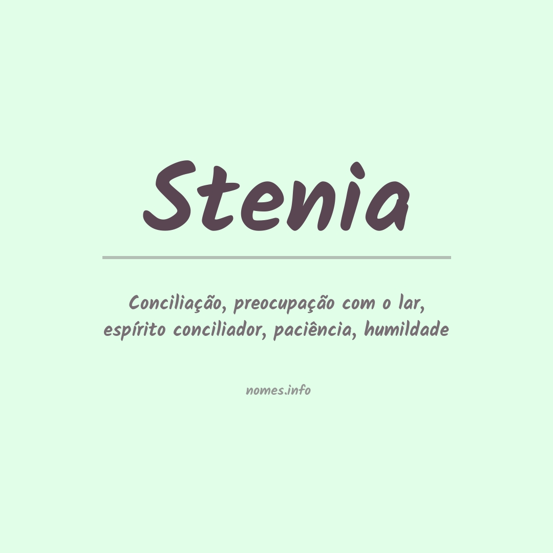 Significado do nome Stenia