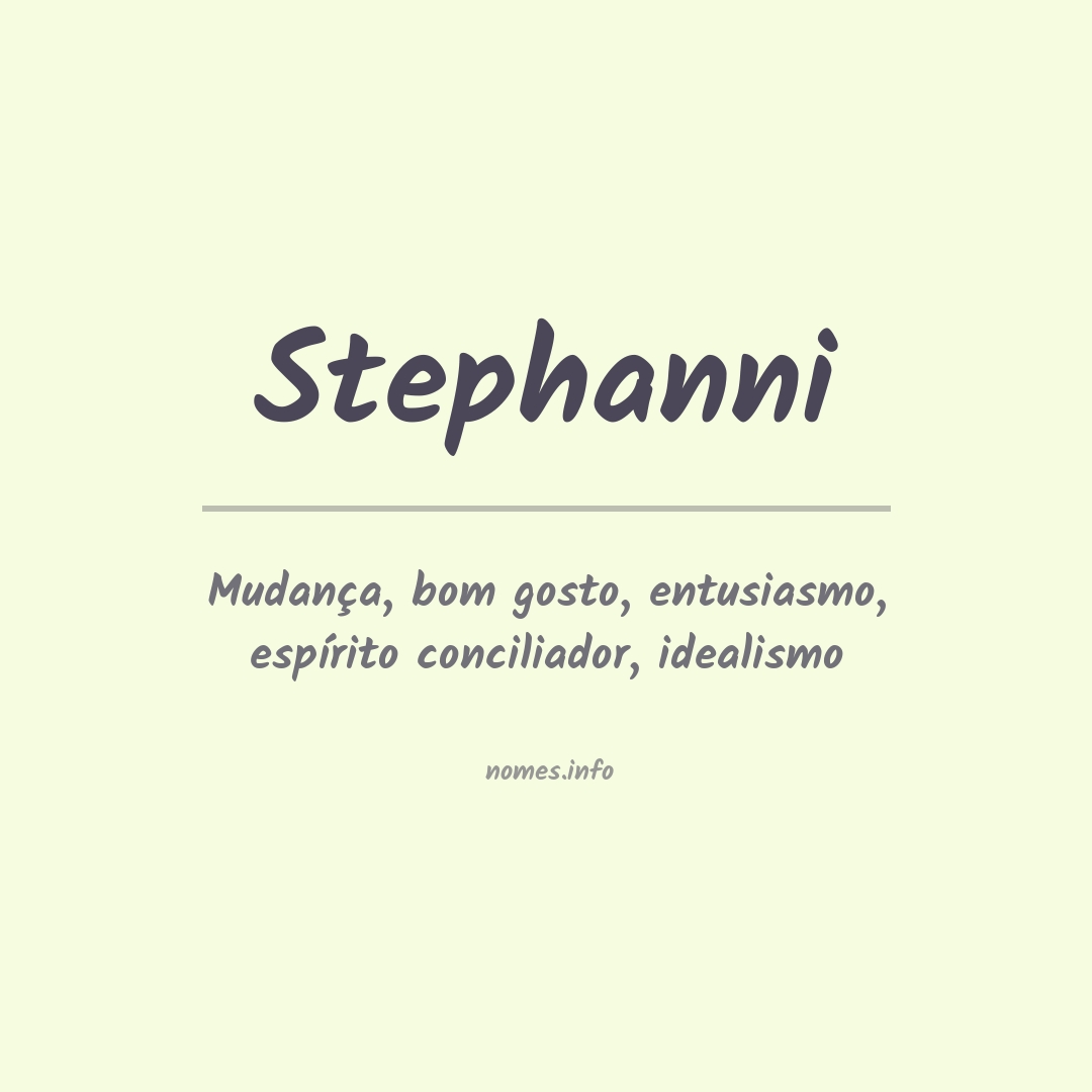 Significado do nome Stephanni