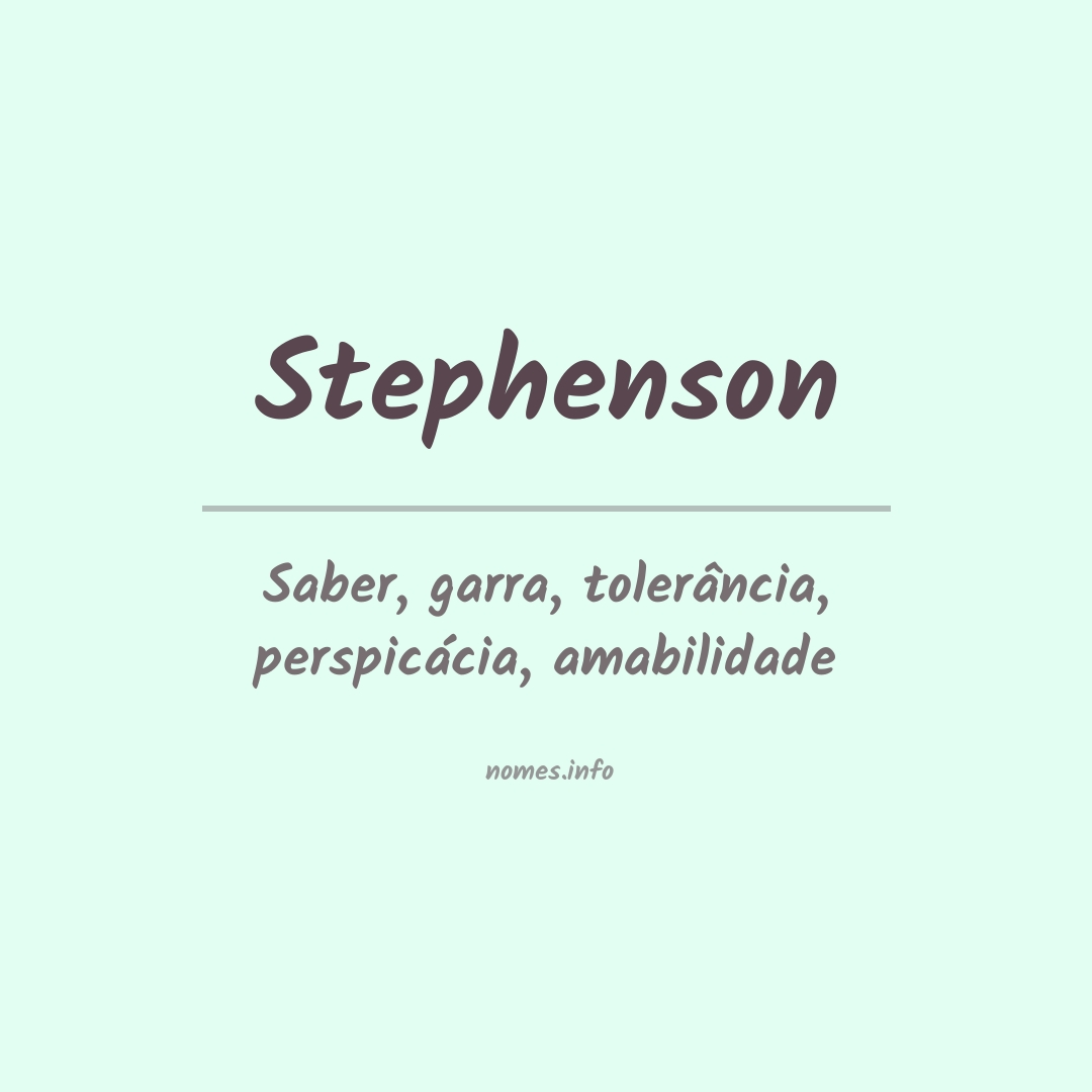 Significado do nome Stephenson