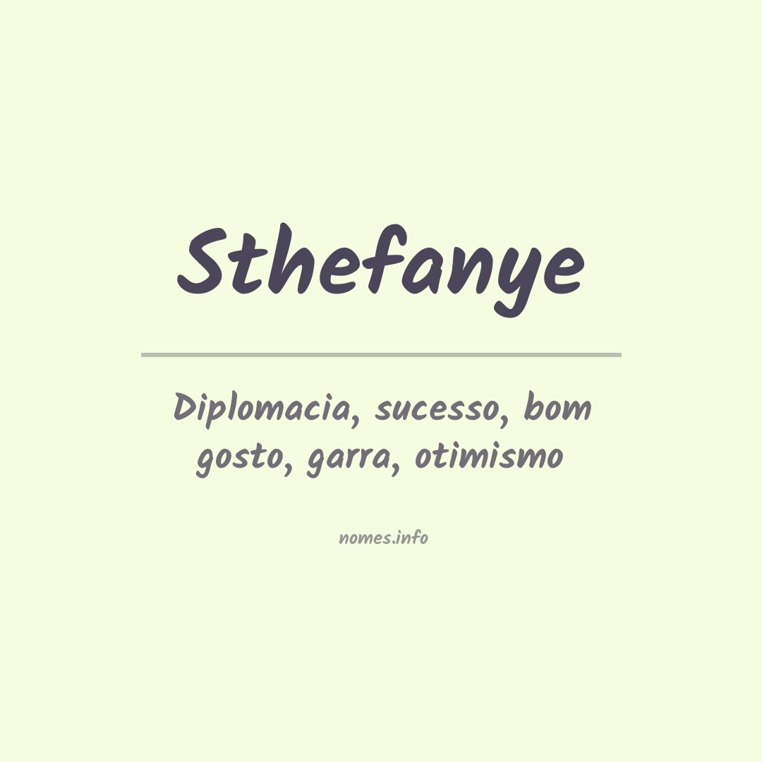 Significado do nome Sthefanye