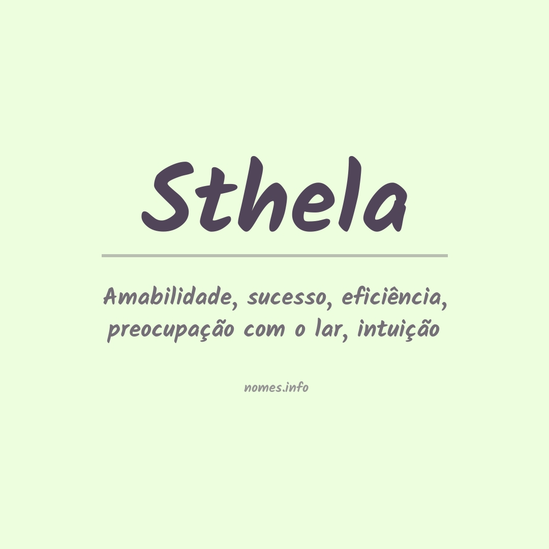 Significado do nome Sthela
