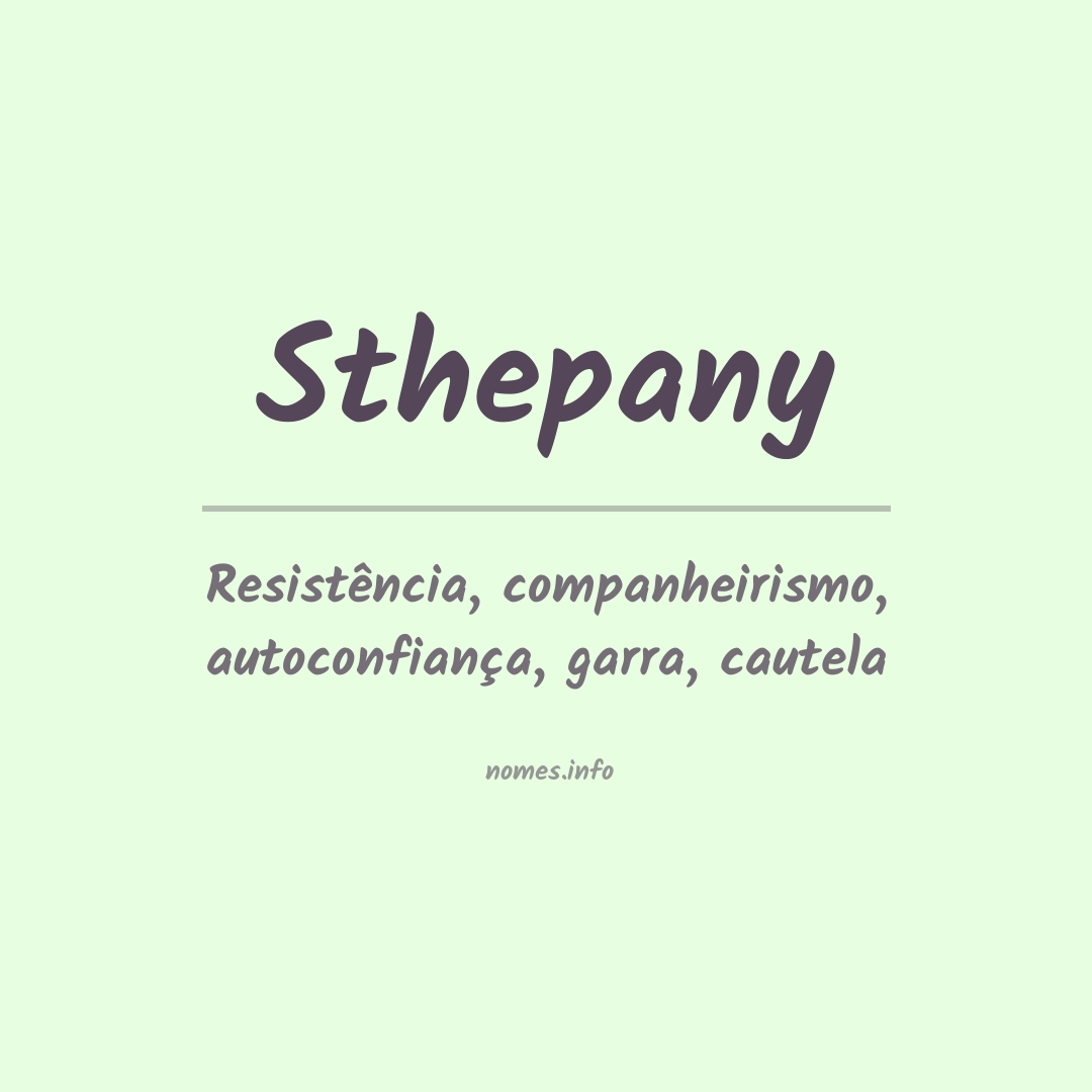 Significado do nome Sthepany