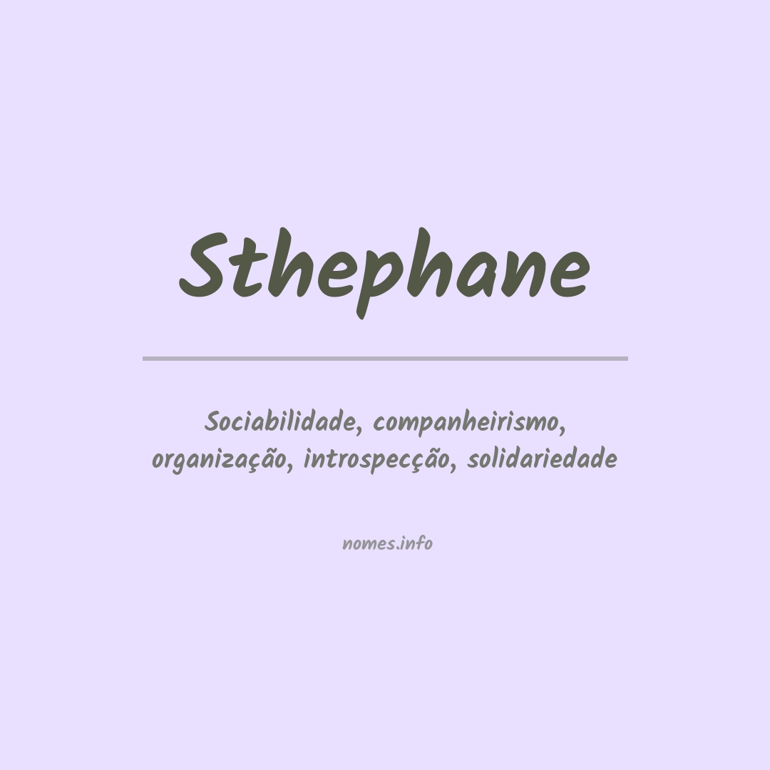 Significado do nome Sthephane