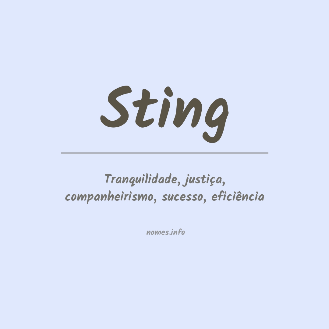 Significado do nome Sting