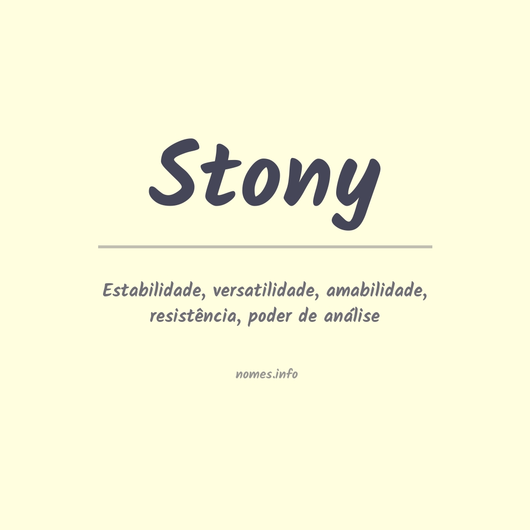 Significado do nome Stony