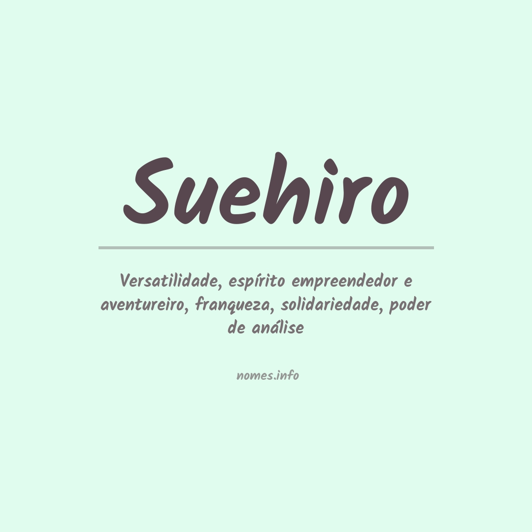 Significado do nome Suehiro