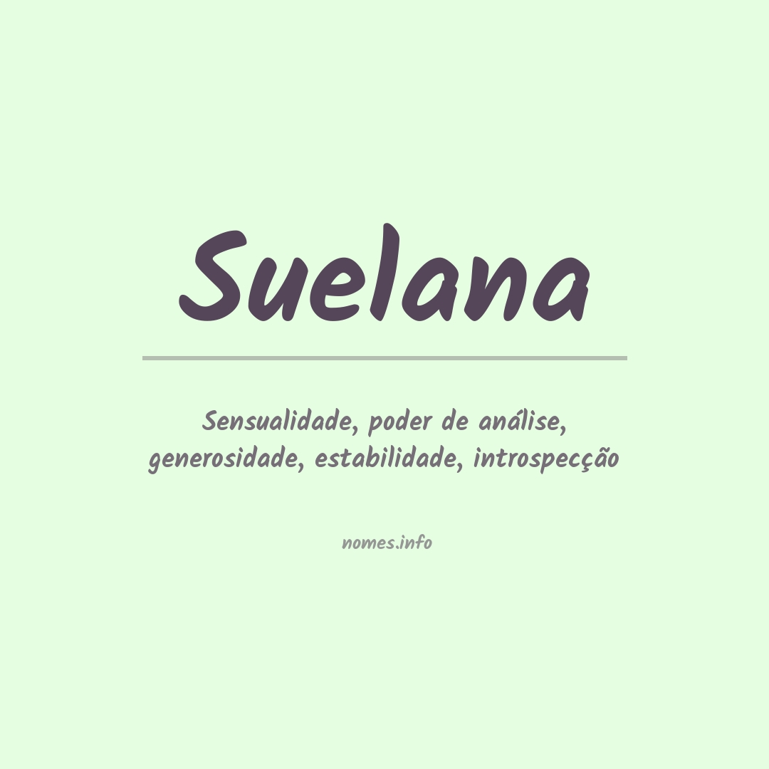 Significado do nome Suelana