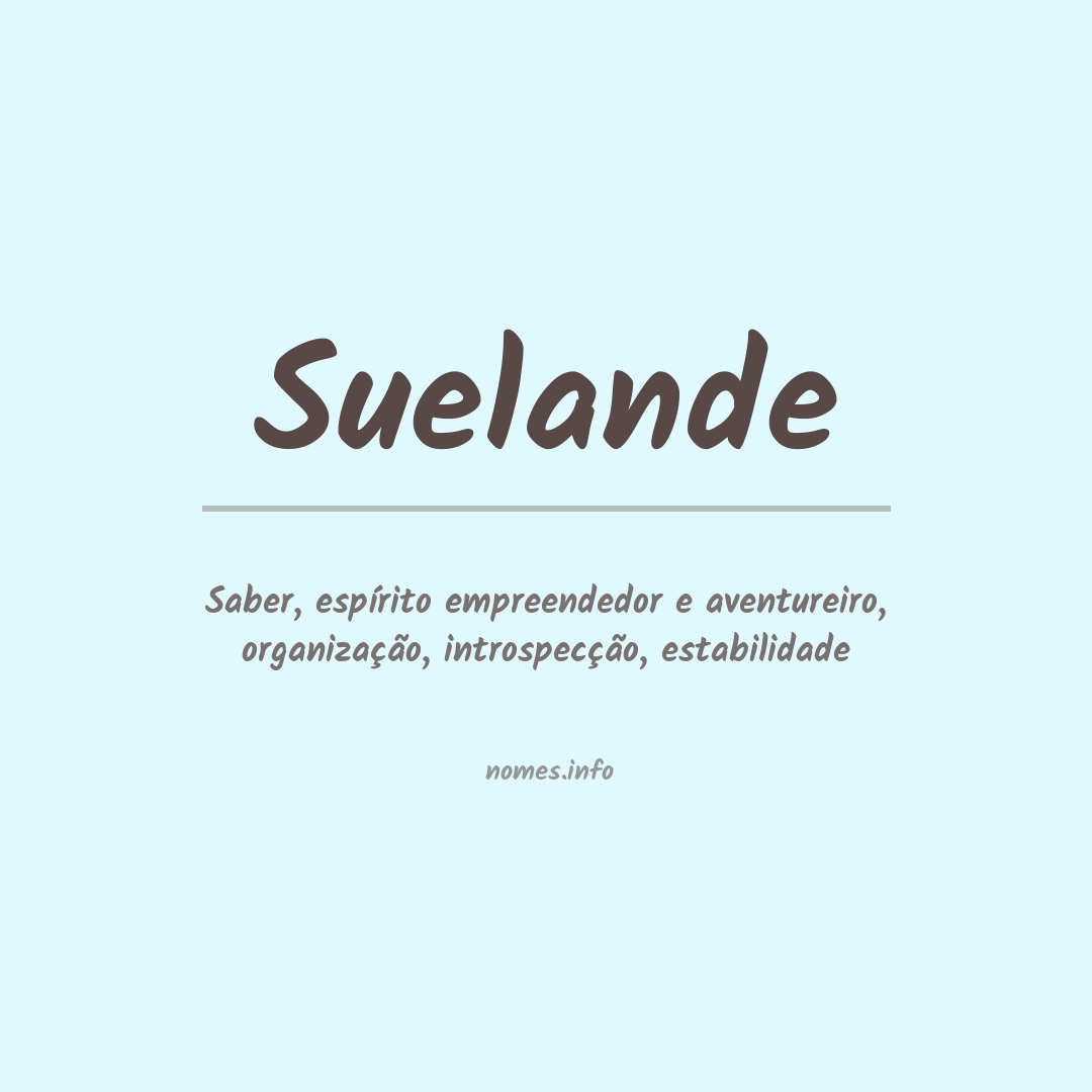 Significado do nome Suelande