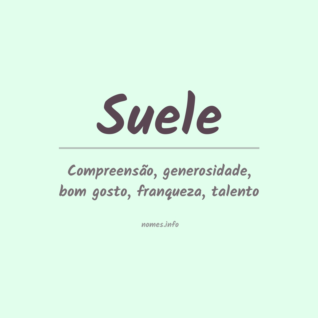 Significado do nome Suele