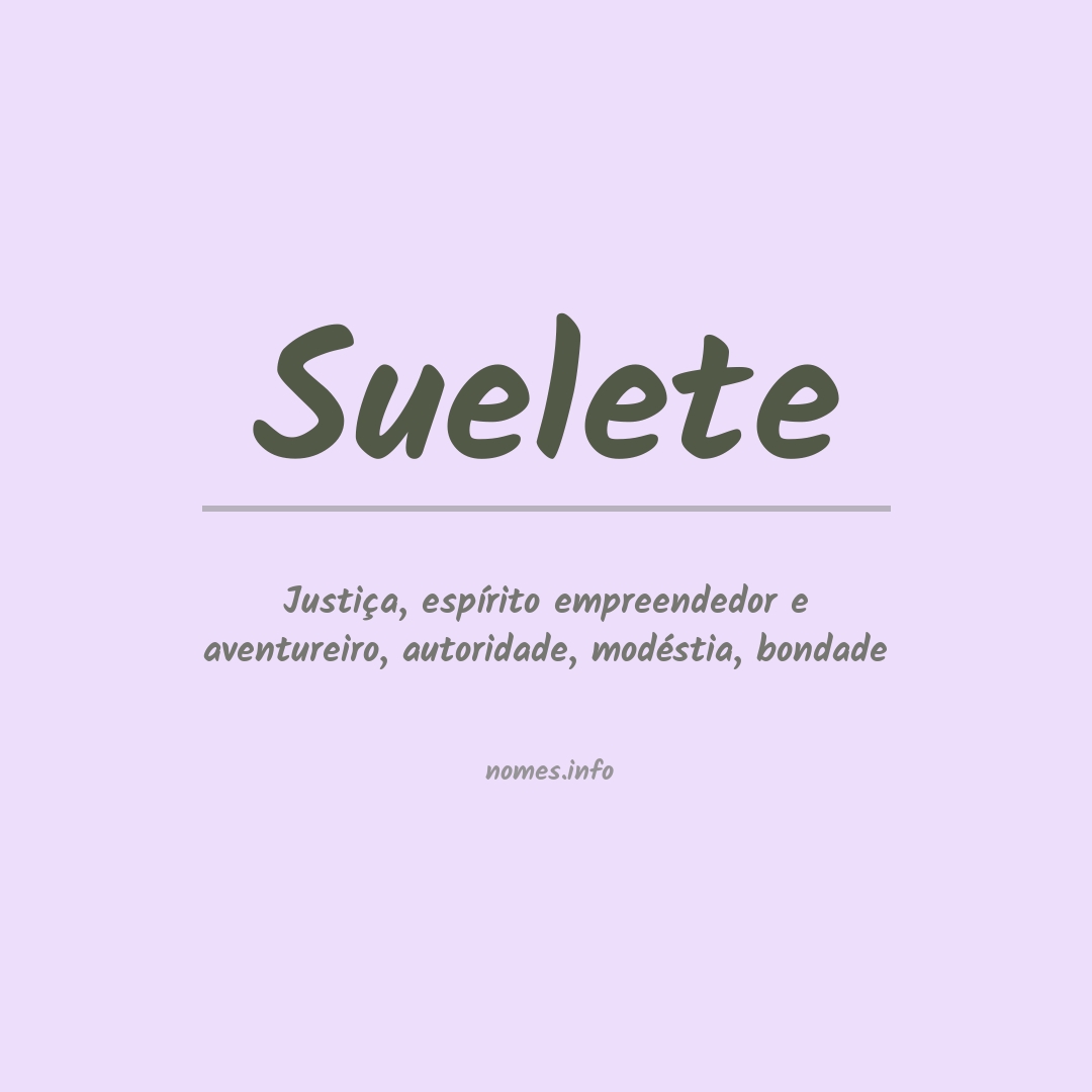 Significado do nome Suelete