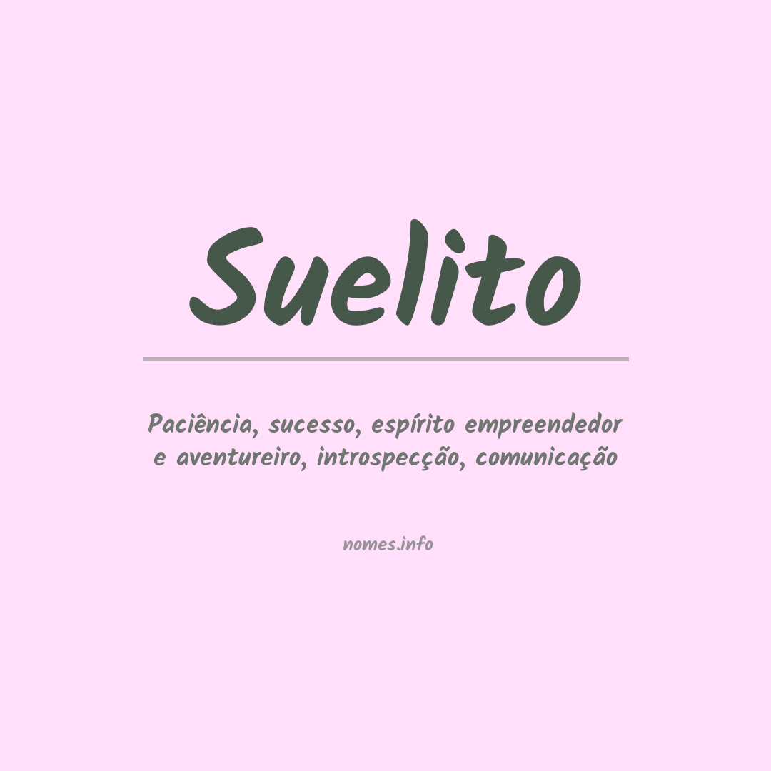 Significado do nome Suelito