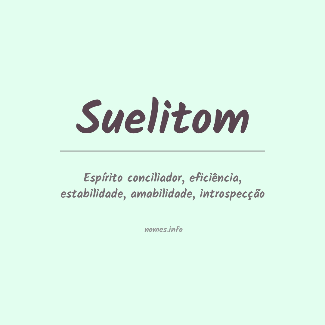 Significado do nome Suelitom
