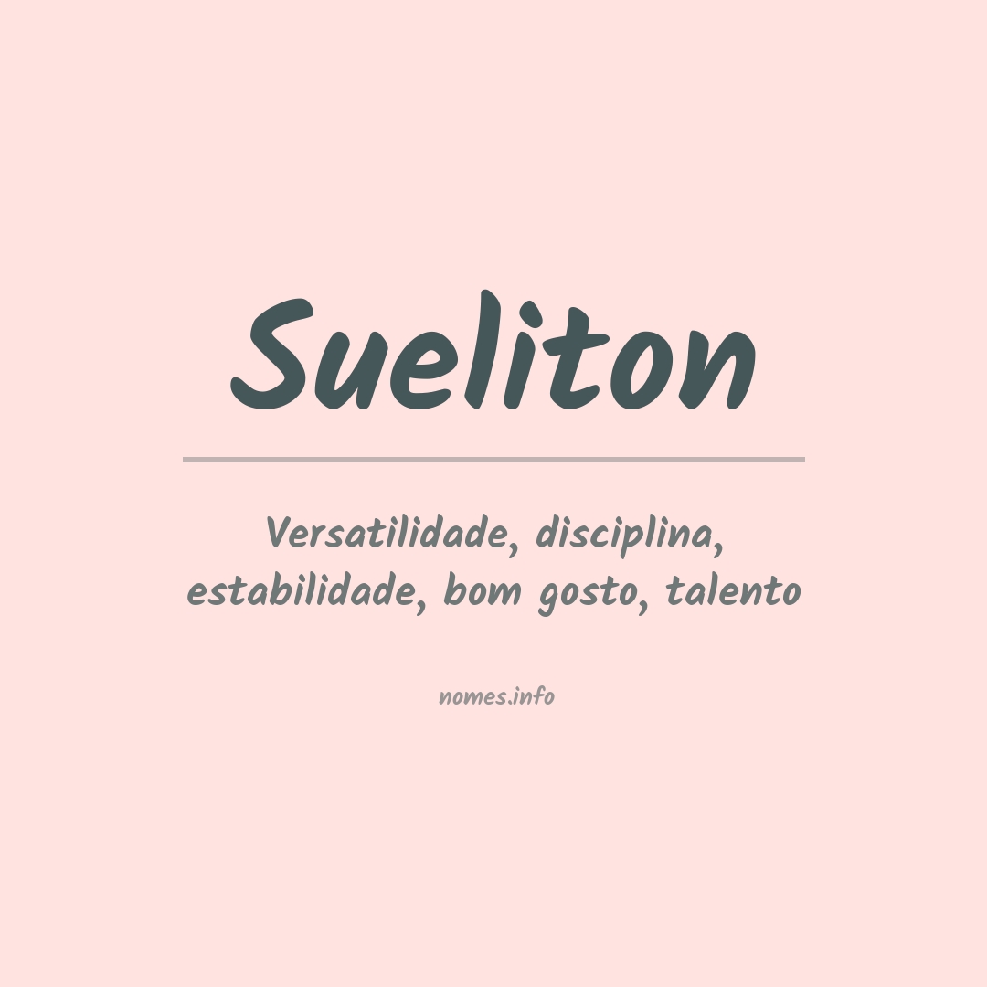 Significado do nome Sueliton