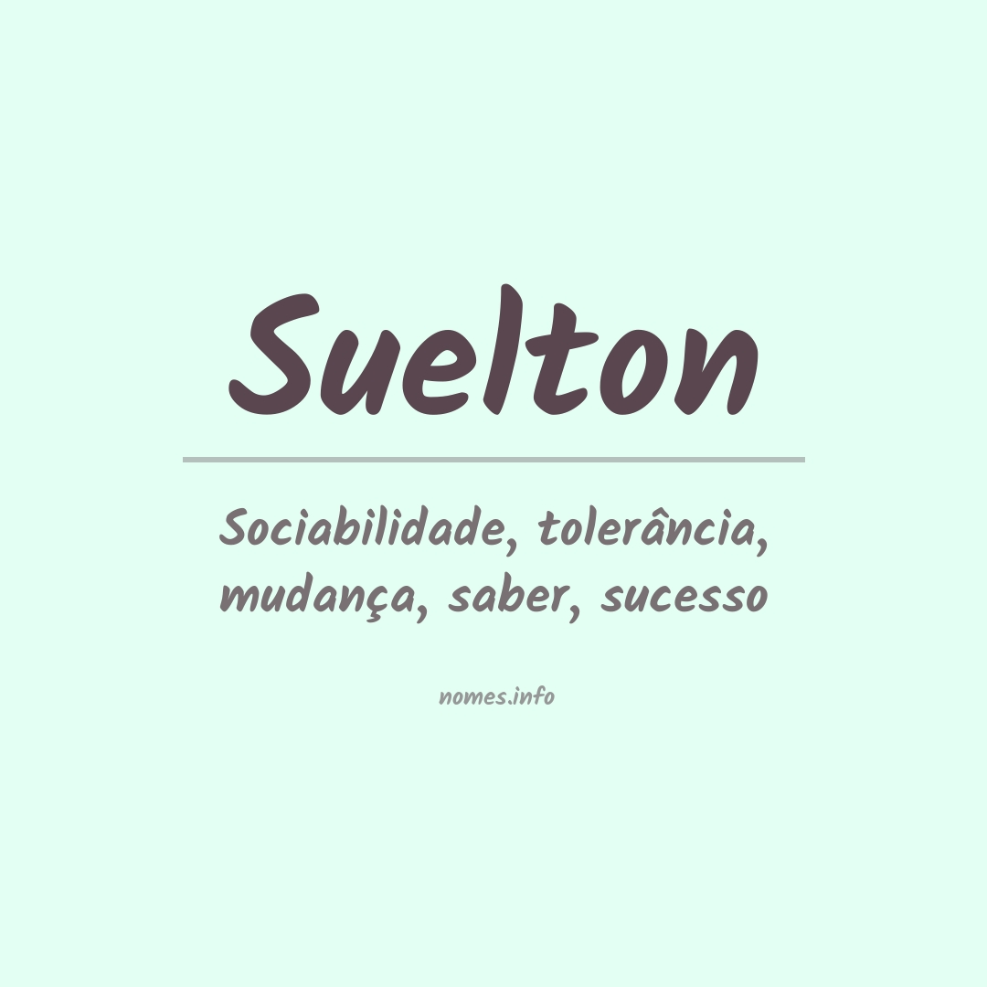 Significado do nome Suelton