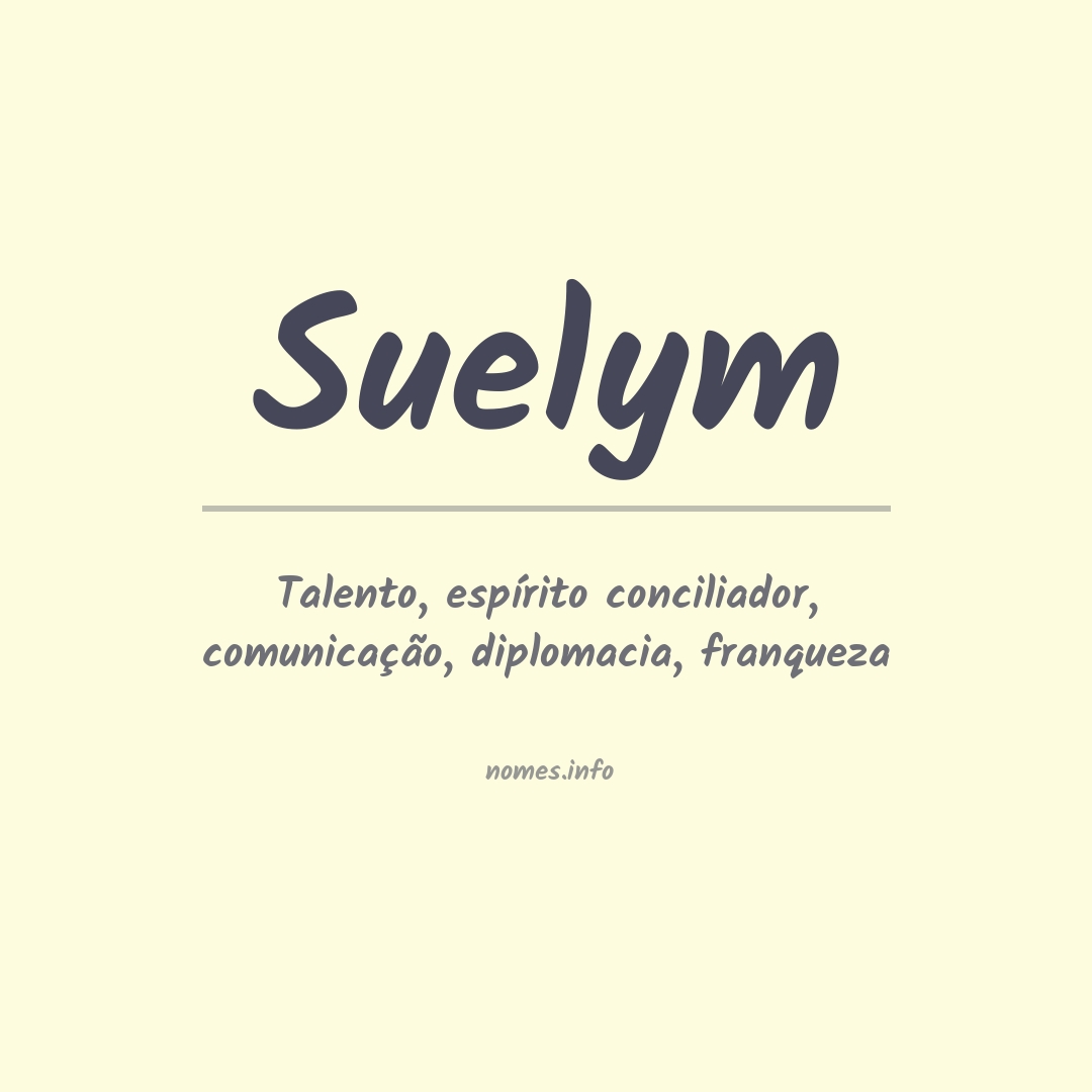 Significado do nome Suelym