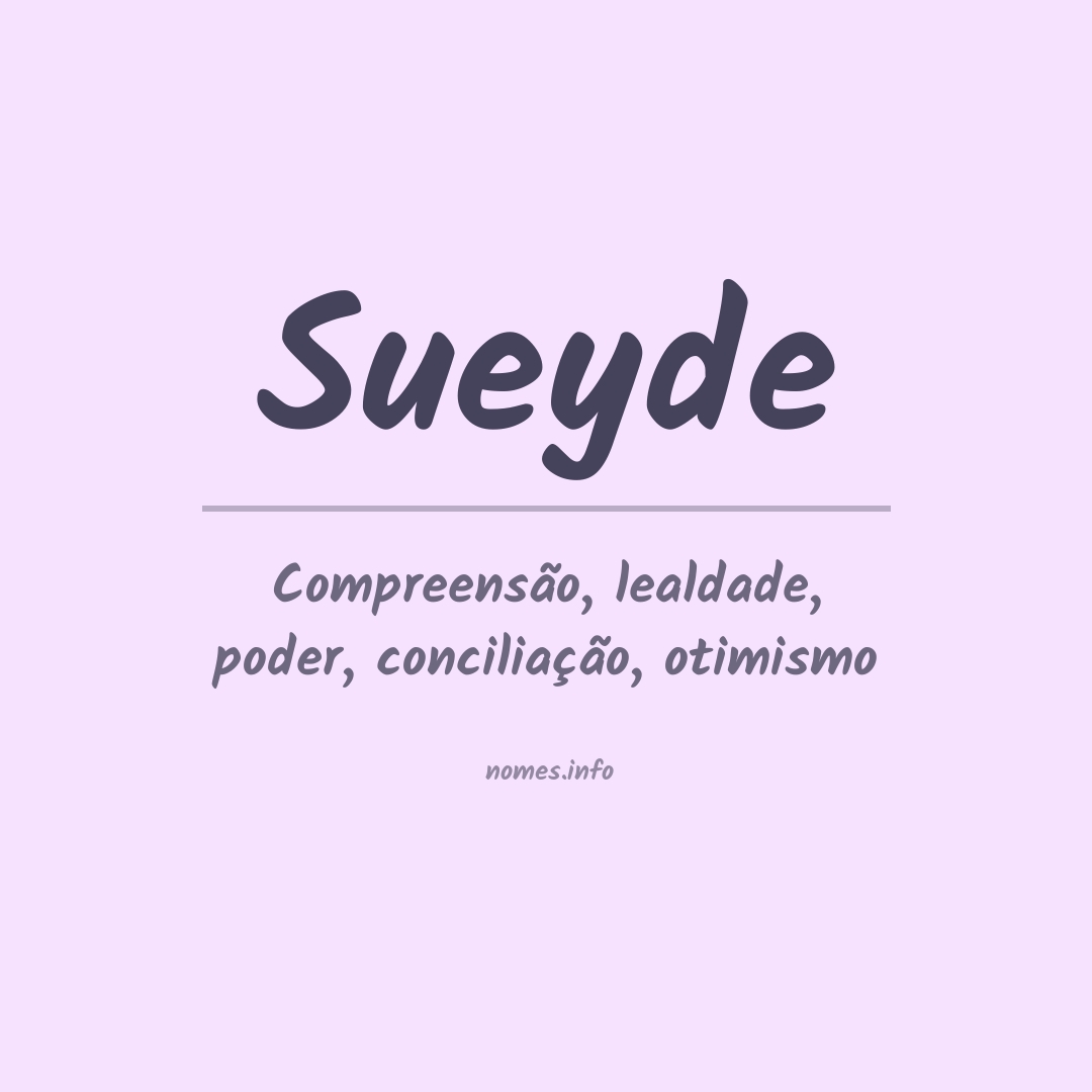 Significado do nome Sueyde