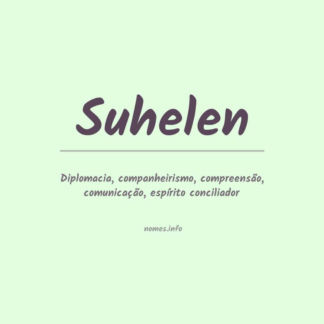 Significado do nome Suhelen