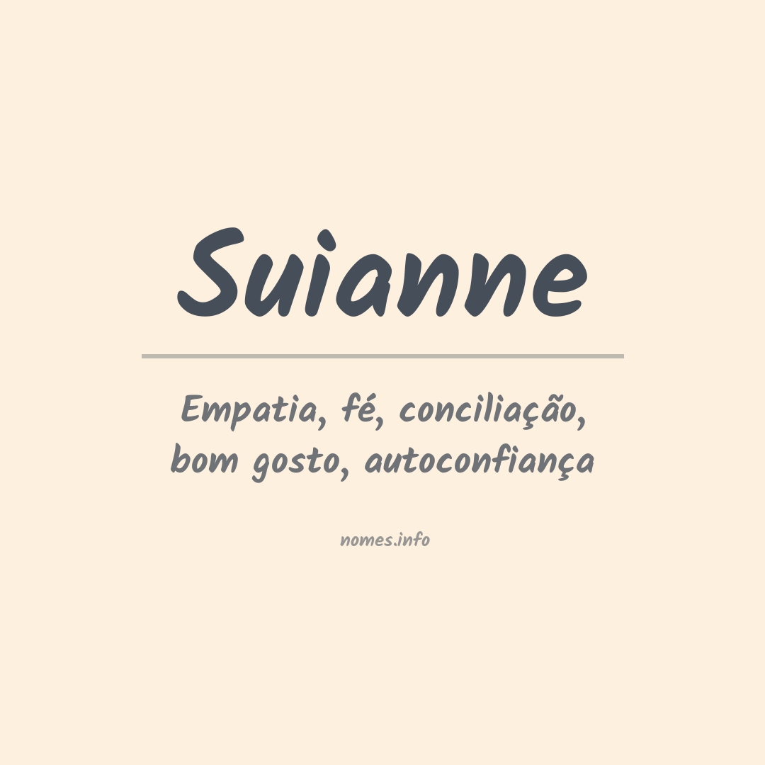 Significado do nome Suianne