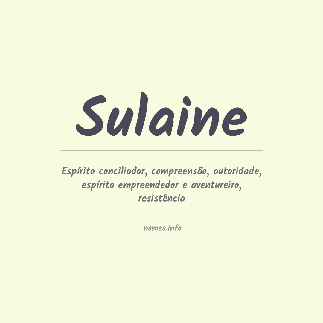 Significado do nome Sulaine