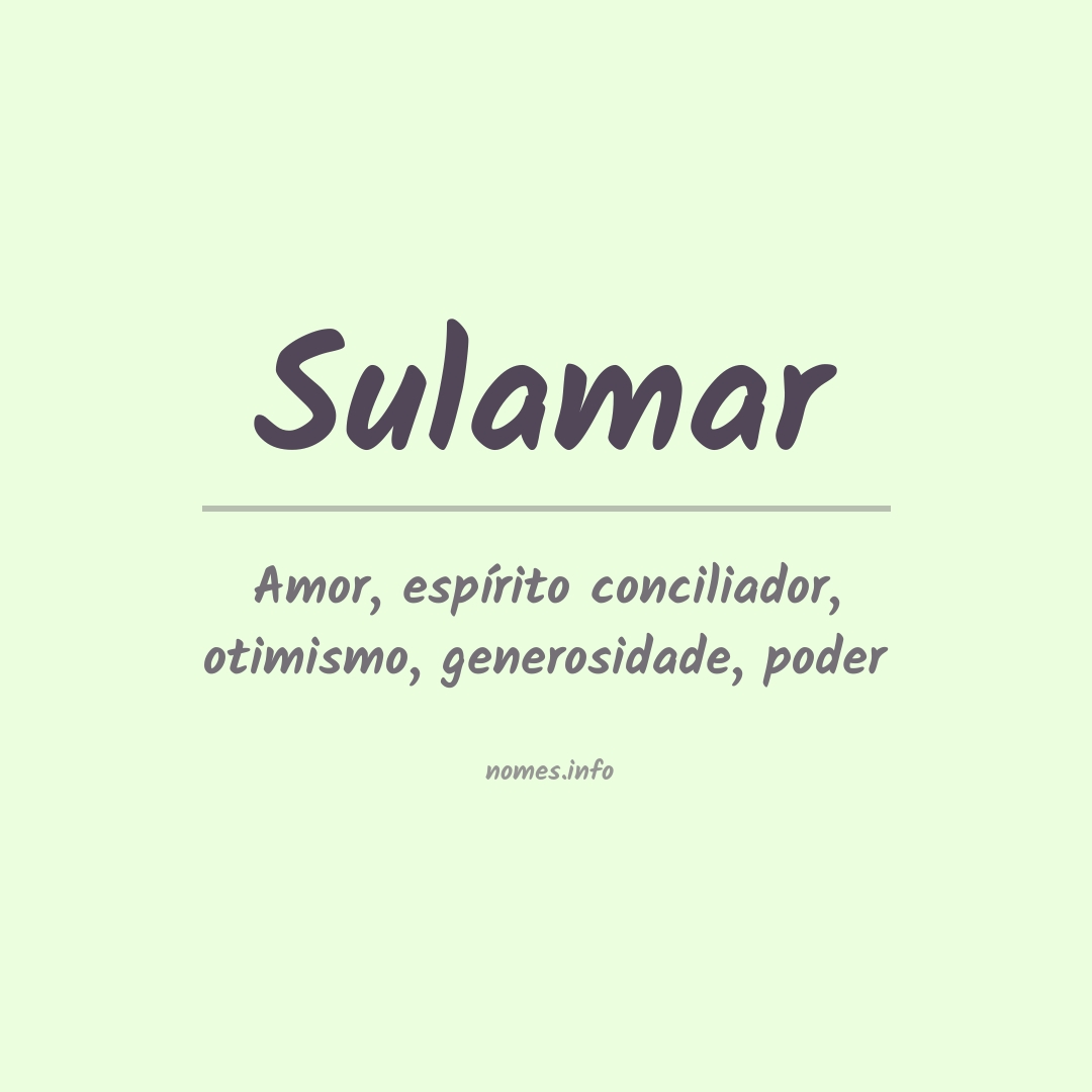 Significado do nome Sulamar