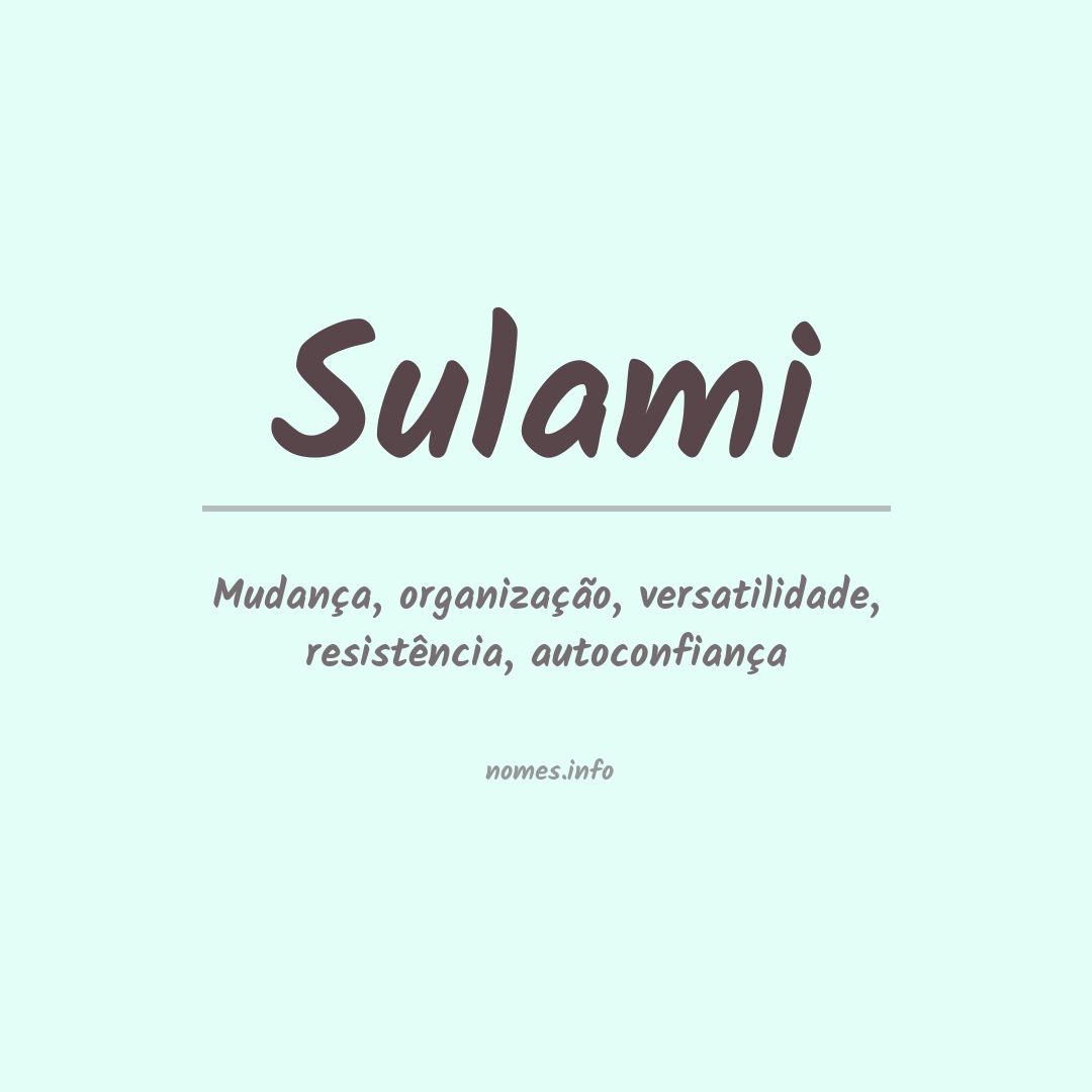 Significado do nome Sulami