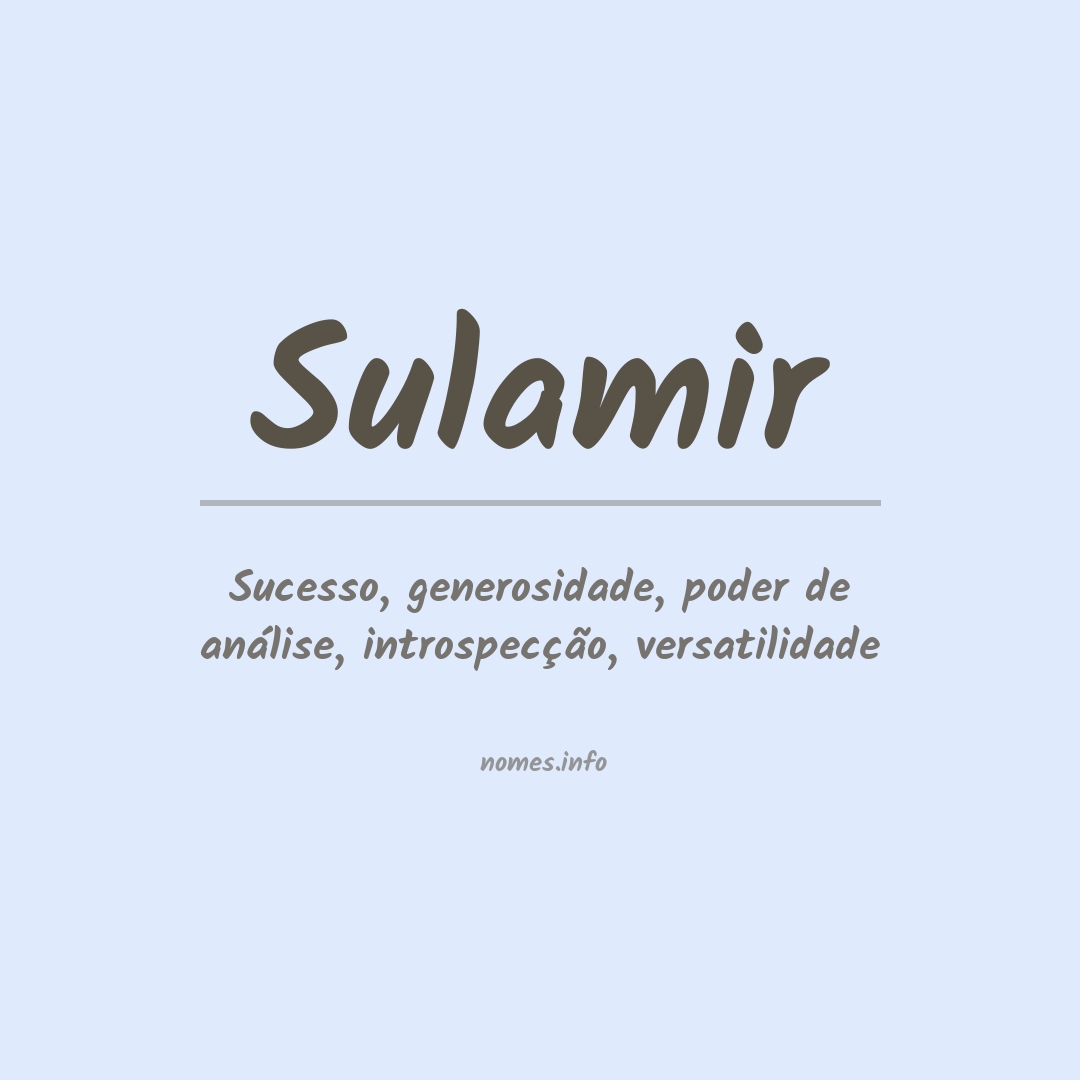 Significado do nome Sulamir