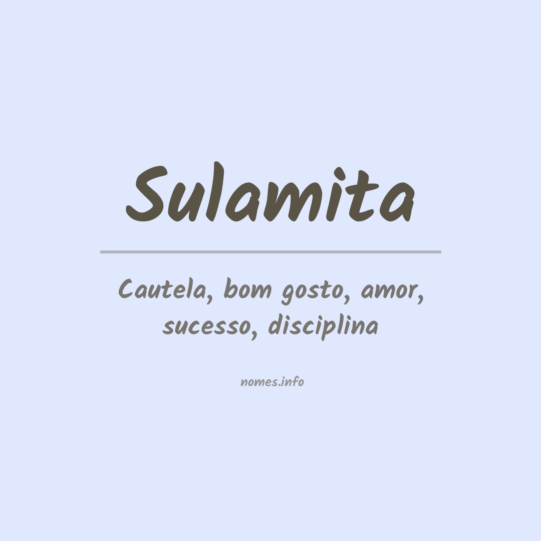 Significado do nome Sulamita
