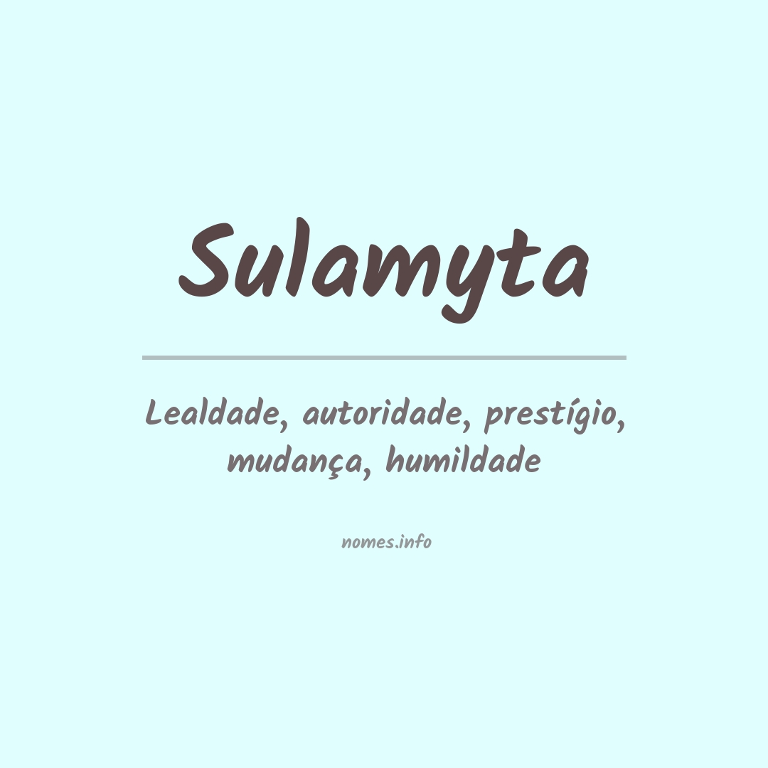 Significado do nome Sulamyta