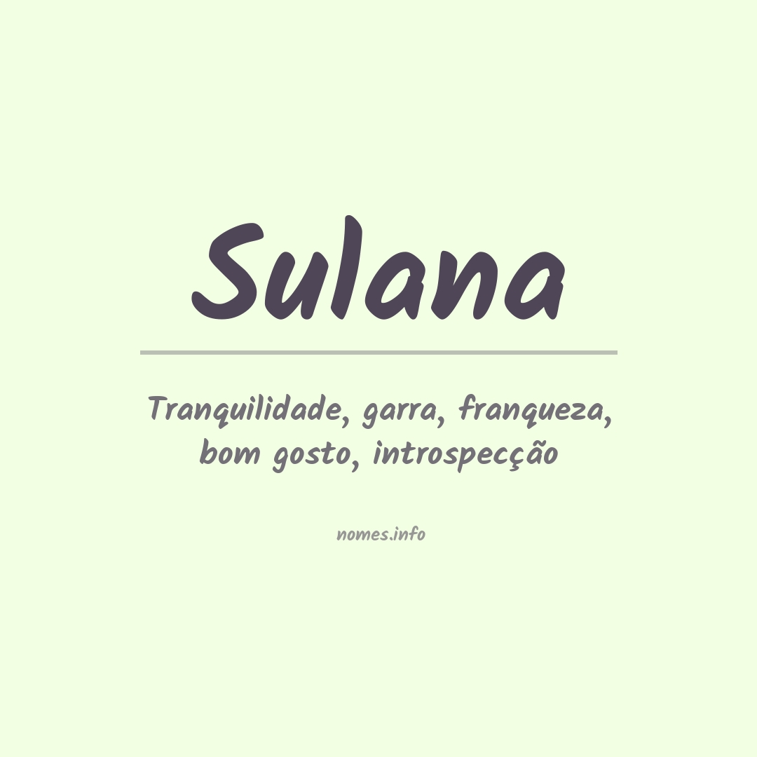 Significado do nome Sulana